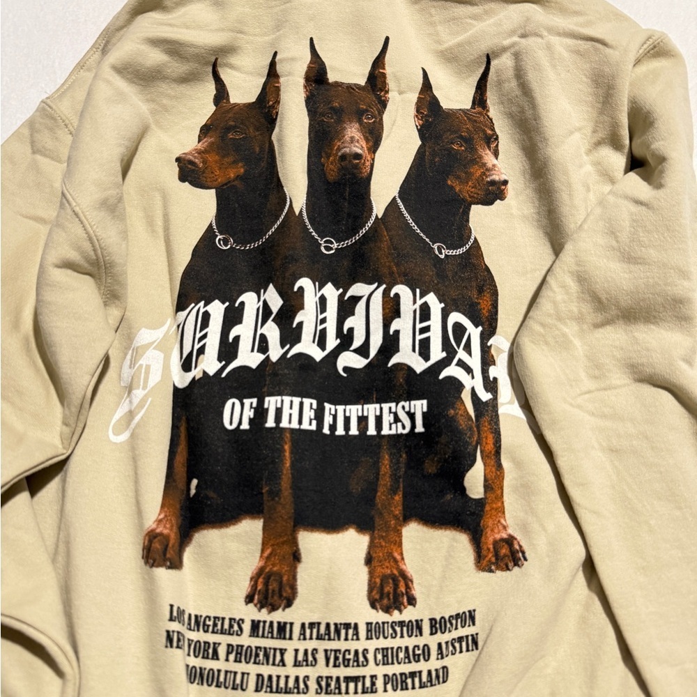 Survival Doberman Size Medium Graphic Hoodie - Picture 3 of 5